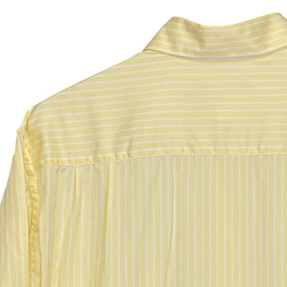 ERMENGILDO ZEGNA Mens Button Down Shirt Butter Yellow Sz L 100% Cotton Summer - Picture 7 of 10
